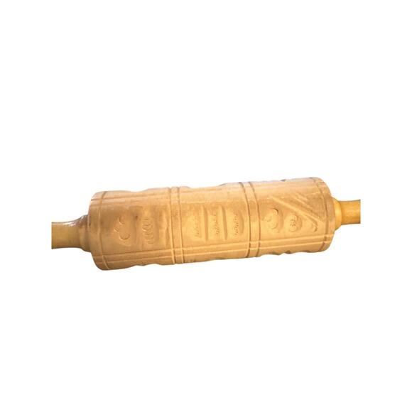 Vintage Springerle Wooden Rolling Pin Cookie Stamp Press Mold Scandinavian - Picture 3 of 6